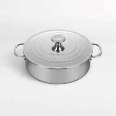 Crate & Barrel Le Creuset ® 4.5-qt. Stainless Steel Rondeau Pan In Silver