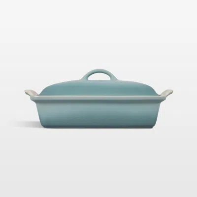 Crate & Barrel Le Creuset ® 4-qt. Heritage Sea Salt Covered Rectangular Casserole In Gray