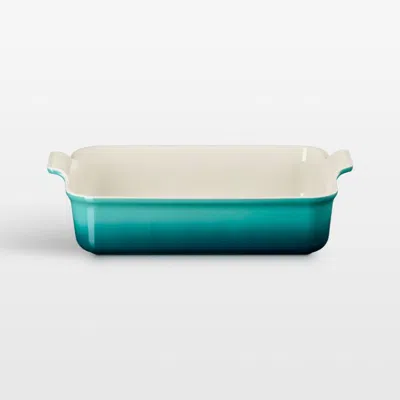 Crate & Barrel Le Creuset ® 6.75-qt. Heritage Riviera Deep Rectangular Lasagna Dish In Blue