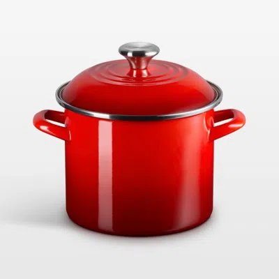 Crate & Barrel Le Creuset ® 6-qt. Cerise Enameled Stockpot With Stainless Steel Knob In Red