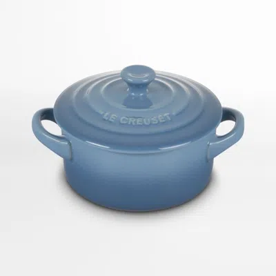 Crate & Barrel Le Creuset ® 8-oz. Chambray Round Mini Cocotte With Lid In Blue