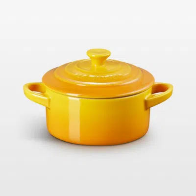 Crate & Barrel Le Creuset ® 8-oz. Nectar Round Mini Cocotte With Lid In Yellow