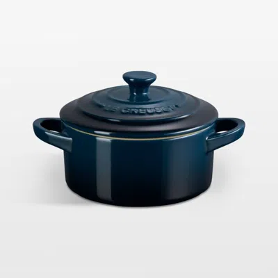 Crate & Barrel Le Creuset ® 8-oz. Nuit Round Mini Cocotte With Lid In Blue