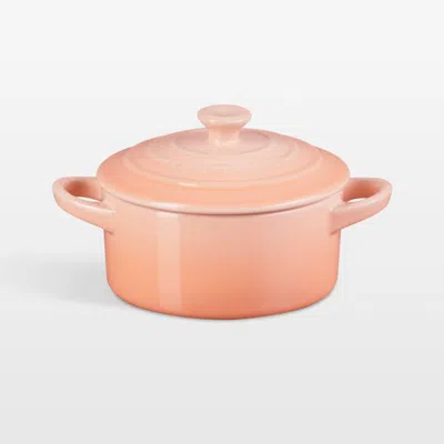 Crate & Barrel Le Creuset ® 8-oz. Peche Round Mini Cocotte With Lid In Pink