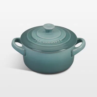 Crate & Barrel Le Creuset ® 8-oz. Sea Salt Round Mini Cocotte With Lid In Green