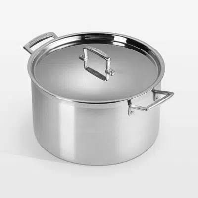 Crate & Barrel Le Creuset ® Classic Stainless Steel 10-qt. Stockpot With Lid In Silver