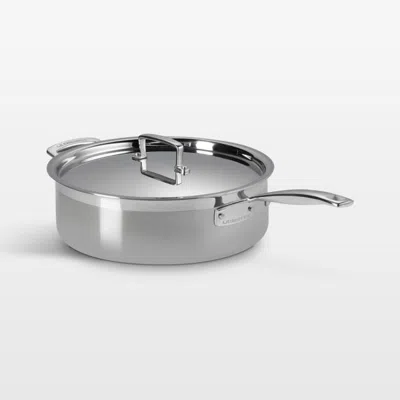 Crate & Barrel Le Creuset ® Classic Stainless Steel 6-qt. Saute Pan With Lid In Silver