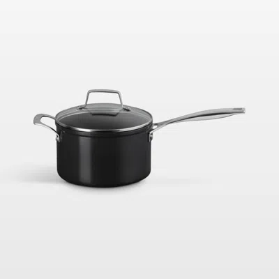 Crate & Barrel Le Creuset ® Essential Ceramic Nonstick 4-qt. Saucepan With Glass Lid In Black
