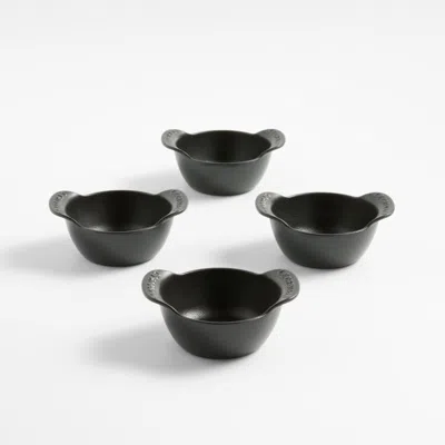 Crate & Barrel Le Creuset ® Gourmand .33-qt. Individual Serving Cocottes, Set Of 4 In Black