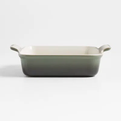 Crate & Barrel Le Creuset ® Heritage 3-qt. Thyme Square Ceramic Baking Dish In Green