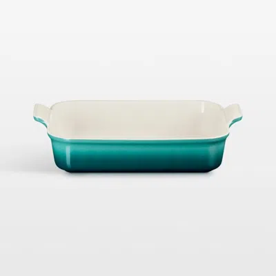 Crate & Barrel Le Creuset ® Heritage 4-qt. Riviera Rectangular Ceramic Baking Dish In Blue