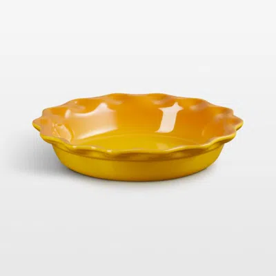 Crate & Barrel Le Creuset ® Heritage 9" Nectar Ceramic Pie Dish In Yellow