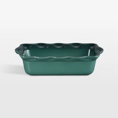 Crate & Barrel Le Creuset ® Heritage Artichaut Fluted Ceramic Loaf Pan In Green