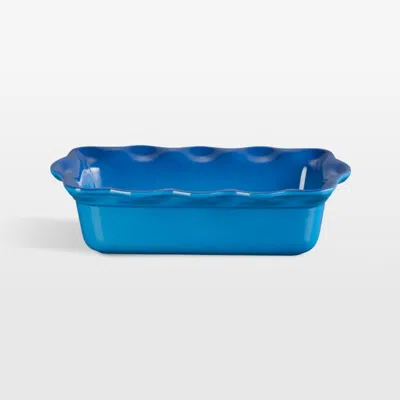 Crate & Barrel Le Creuset ® Heritage Marseille Fluted Ceramic Loaf Pan In Blue
