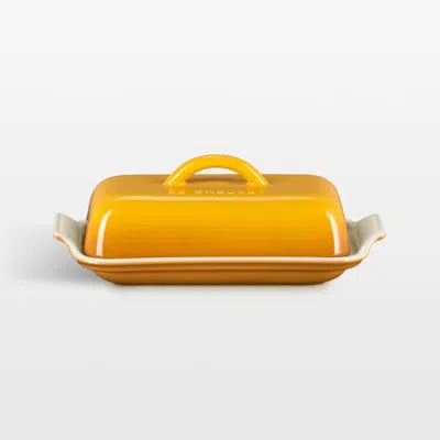 Crate & Barrel Le Creuset ® Heritage Nectar Ceramic Butter Dish In Gold