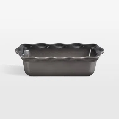 Crate & Barrel Le Creuset ® Heritage Oyster Fluted Ceramic Loaf Pan In Gray