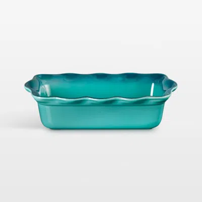 Crate & Barrel Le Creuset ® Heritage Riviera Ceramic Fluted Loaf Pan In Blue