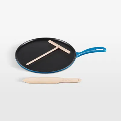 Crate & Barrel Le Creuset ® Heritage Traditional Round 10.25" Marseille Crepe Pan In Blue