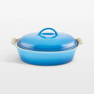 Crate & Barrel Le Creuset ® Marseille 4-quart Heritage Covered Oval Casserole In Blue