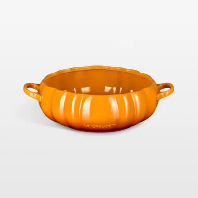 Crate & Barrel Le Creuset Persimmon 4-qt. Pumpkin Serve Bowl In Orange