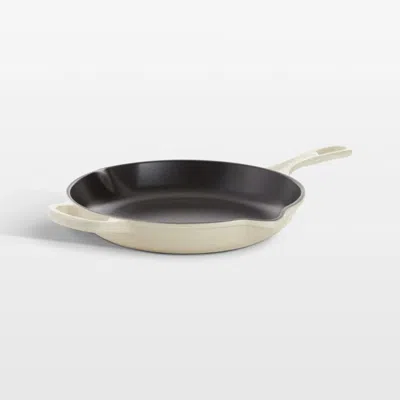 Crate & Barrel Le Creuset ® Signature 10.25" Cream Enameled Cast Iron Skillet In Off White