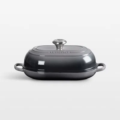 Crate & Barrel Le Creuset ® Signature 11.5" Oyster Oval Bread Oven In Black