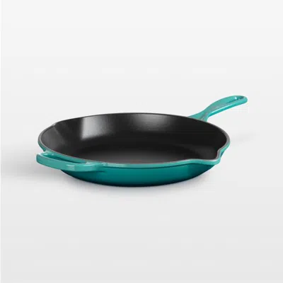 Crate & Barrel Le Creuset ® Signature 11.75" Riviera Enameled Cast Iron Skillet In Blue