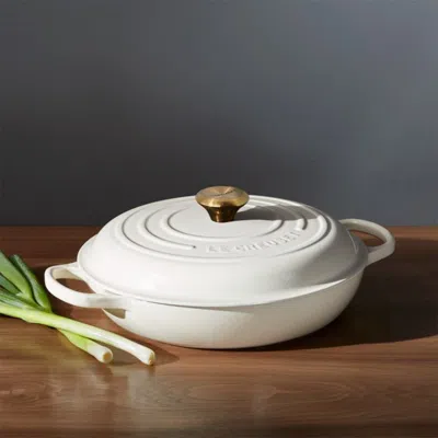 Crate & Barrel Le Creuset ® Signature 3.5-qt. Cream Enameled Cast Iron Braiser In White