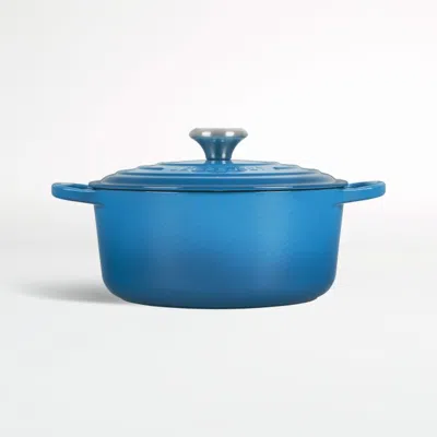 Crate & Barrel Le Creuset ® Signature 4.5-qt. Marseille Enameled Cast Iron Round Dutch Oven In Blue