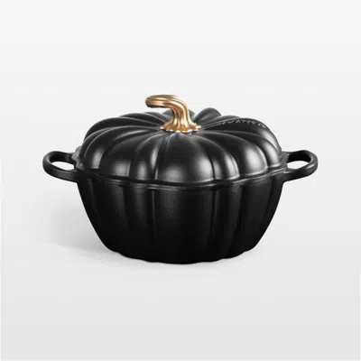 Crate & Barrel Le Creuset ® Signature 4-qt. Licorice Enameled Cast Iron Pumpkin Cocotte In Black