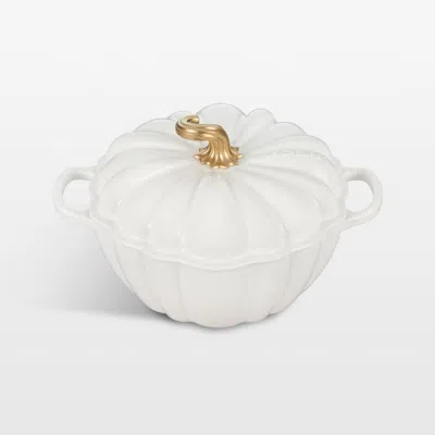 Crate & Barrel Le Creuset ® Signature 4-qt. White Enameled Cast Iron Pumpkin Cocotte