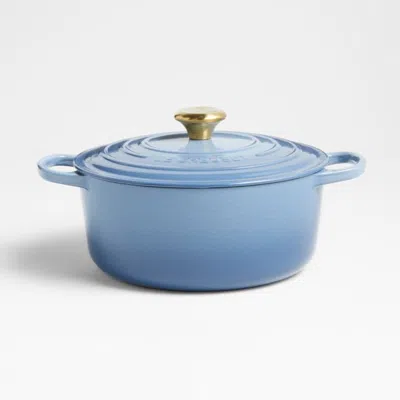 Crate & Barrel Le Creuset ® Signature 5.5-qt. Chambray Enameled Cast Iron Dutch Oven In Blue