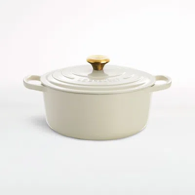 Crate & Barrel Le Creuset ® Signature 5.5-qt. Cream Enameled Cast Iron Dutch Oven In Off White