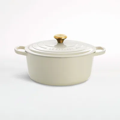 Crate & Barrel Le Creuset ® Signature 7.25-qt. Cream Enameled Cast Iron Dutch Oven In Off White
