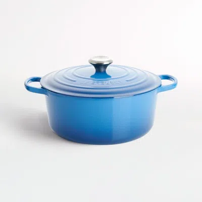 Crate & Barrel Le Creuset ® Signature 7.25-qt. Marseille Enameled Cast Iron Dutch Oven In Blue