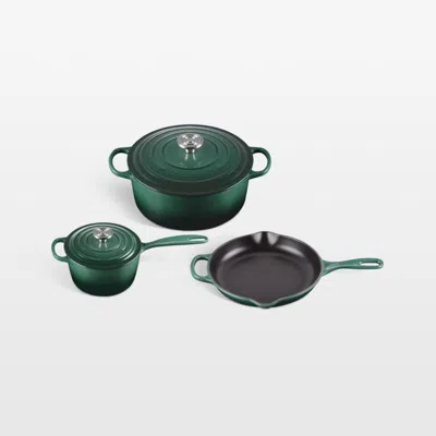 Crate & Barrel Le Creuset ® Signature Artichaut Enameled Cast Iron 5-piece Cookware Set In Green