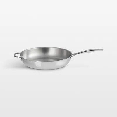 Crate & Barrel Le Creuset ® Signature Stainless Steel 12.5" Deep Round Fry Pan In Silver