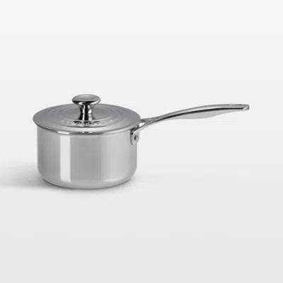 Crate & Barrel Le Creuset ® Signature Stainless Steel 2-qt. Saucepan With Lid In Silver