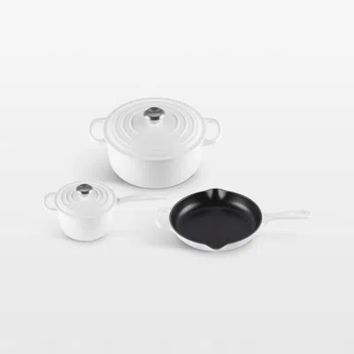 Crate & Barrel Le Creuset ® Signature White Enameled Cast Iron 5-piece Cookware Set