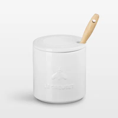 Crate & Barrel Le Creuset ® Signature White Stoneware Honey Pot With Dipper