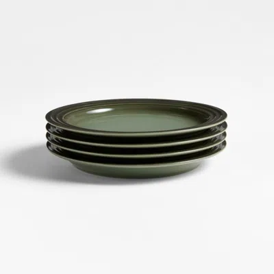 Crate & Barrel Le Creuset ® Thyme Stoneware Salad Plates, Set Of 4 In Green