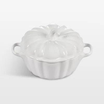 Crate & Barrel Le Creuset ® White 12-oz. Figural Pumpkin Stoneware Mini Cocotte
