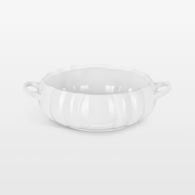 Crate & Barrel Le Creuset ® White 4-qt. Pumpkin Serve Bowl
