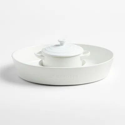 Crate & Barrel Le Creuset ® White Chip & Dip With 24-oz. Mini Cocotte 2-piece Set