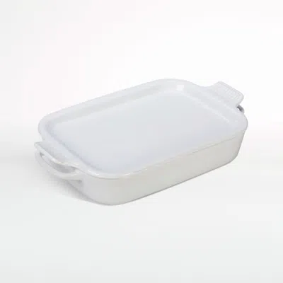 Crate & Barrel Le Creuset ® White Rectangular Baking Dish With Platter Lid