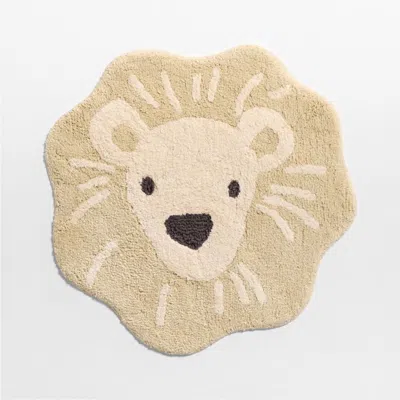 Crate & Barrel Lion Undyed 100% Organic Cotton Kids Bath Mat In Neutral
