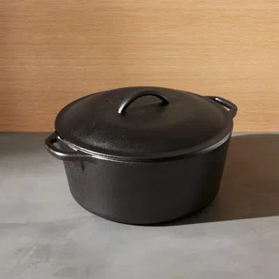 Crate & Barrel Lodge ® Cast Iron 5qt. Dutch Oven In Black