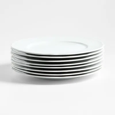 Crate & Barrel Loire White Porcelain Dinner Plates, Set Of 8