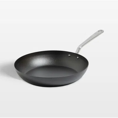 Crate & Barrel Made In 12" Seasoned Carbon Steel Fry Pan In Black