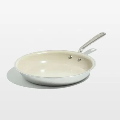 Crate & Barrel Made In Ceramiclad™ Nonstick 12" Fry Pan With Stainless Steel Hardware In Silver